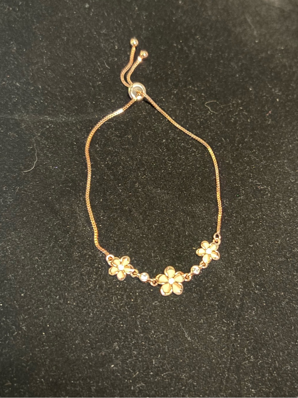 Delicate Sterling Silver Flower Bolo Bracelet
